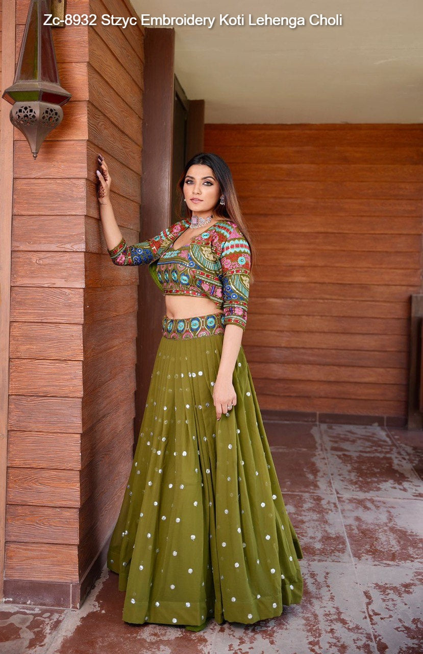 Zc-8932 Stzyc Embroidery Koti Lehenga Choli