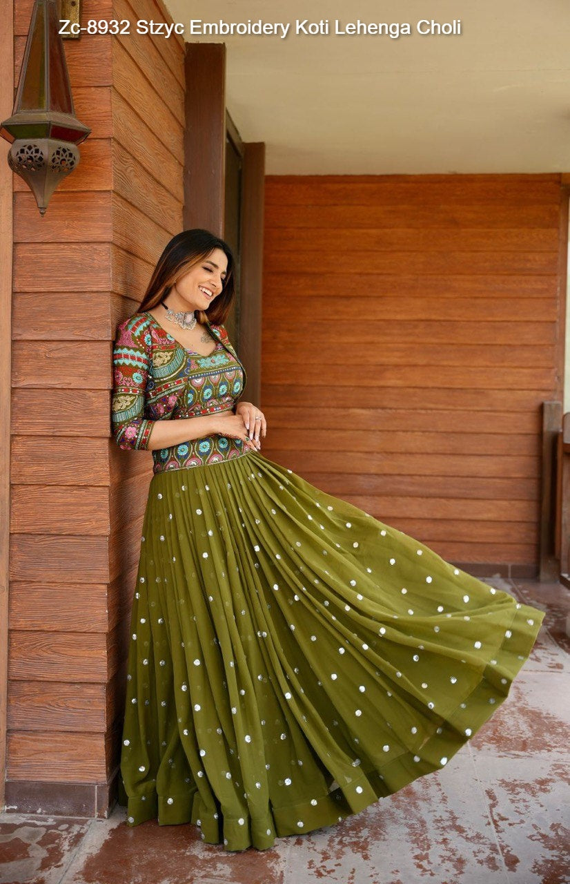 Zc-8932 Stzyc Embroidery Koti Lehenga Choli