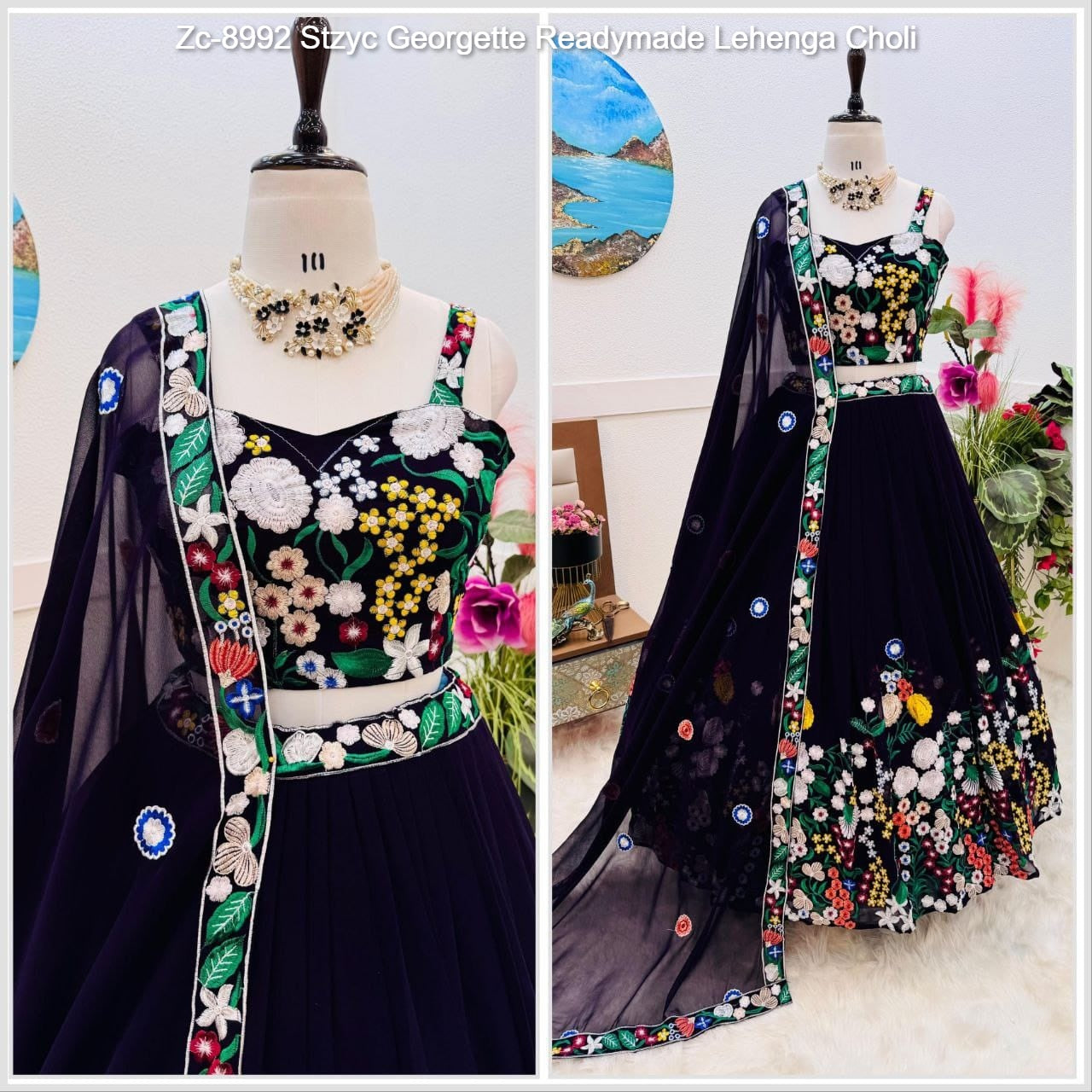 Zc-8992 Stzyc Georgette Readymade Lehenga Choli