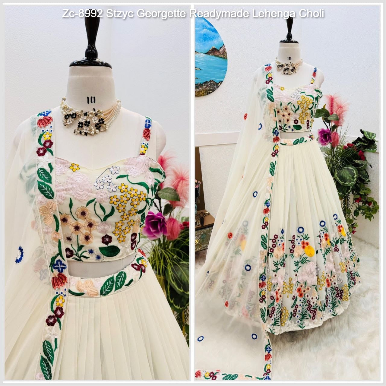 Zc-8992 Stzyc Georgette Readymade Lehenga Choli