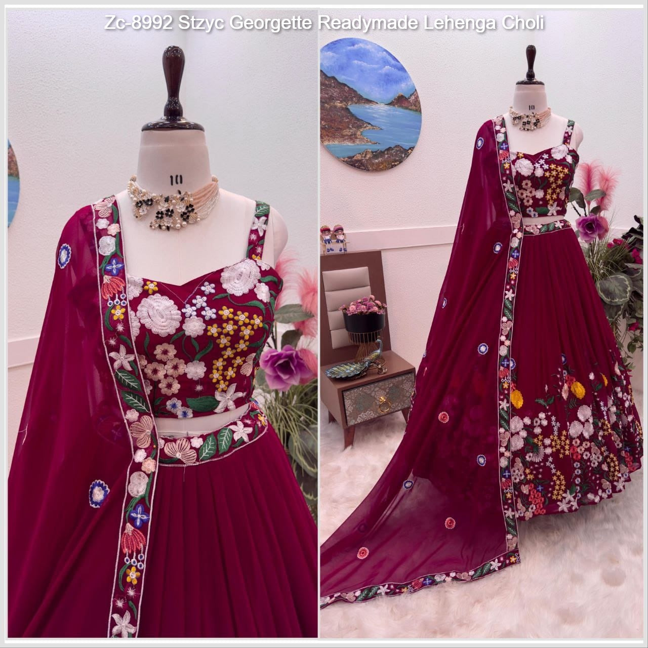 Zc-8992 Stzyc Georgette Readymade Lehenga Choli