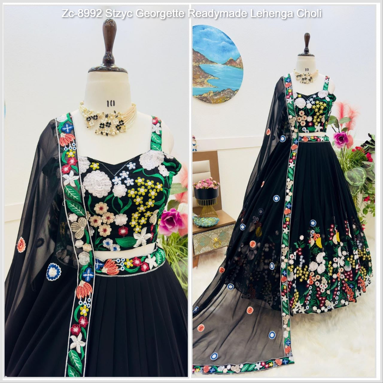 Zc-8992 Stzyc Georgette Readymade Lehenga Choli