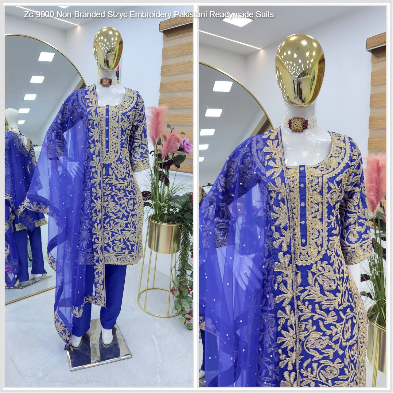 Zc-9000 Non-Branded Stzyc Embroidery Pakistani Readymade Suits
