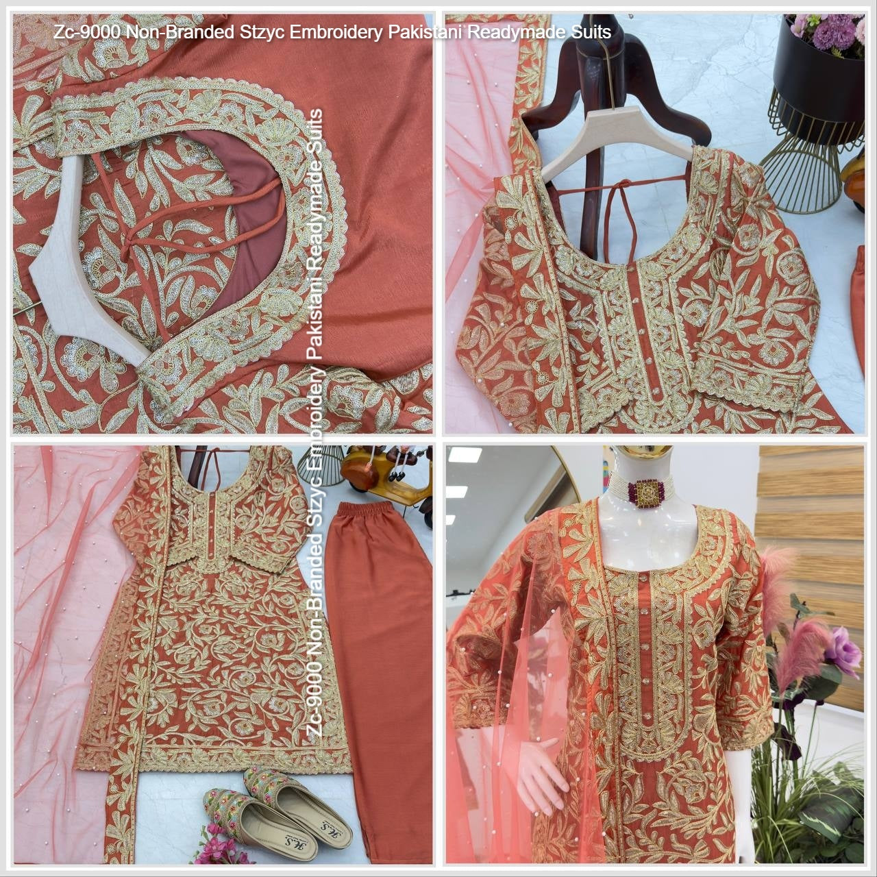 Zc-9000 Non-Branded Stzyc Embroidery Pakistani Readymade Suits