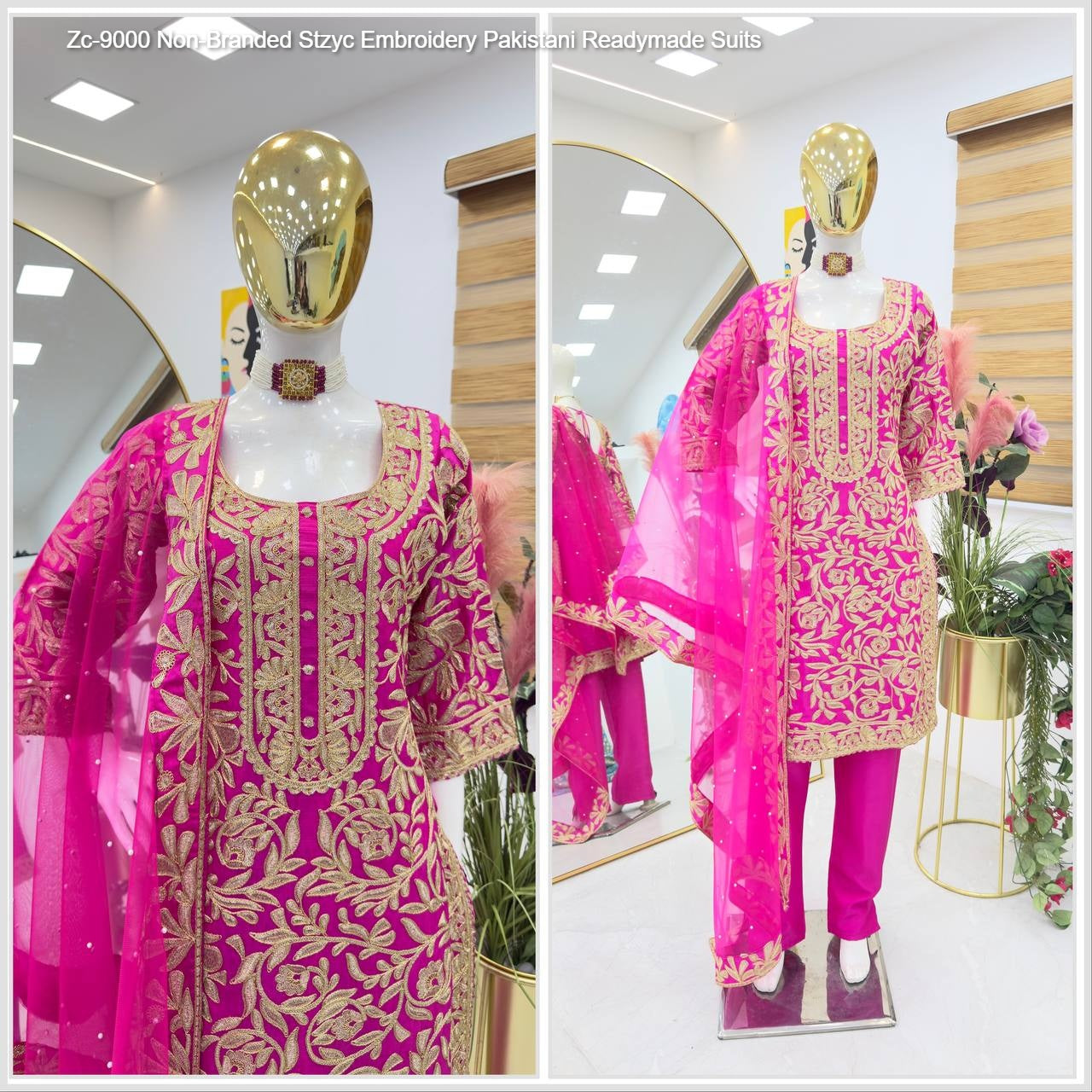 Zc-9000 Non-Branded Stzyc Embroidery Pakistani Readymade Suits