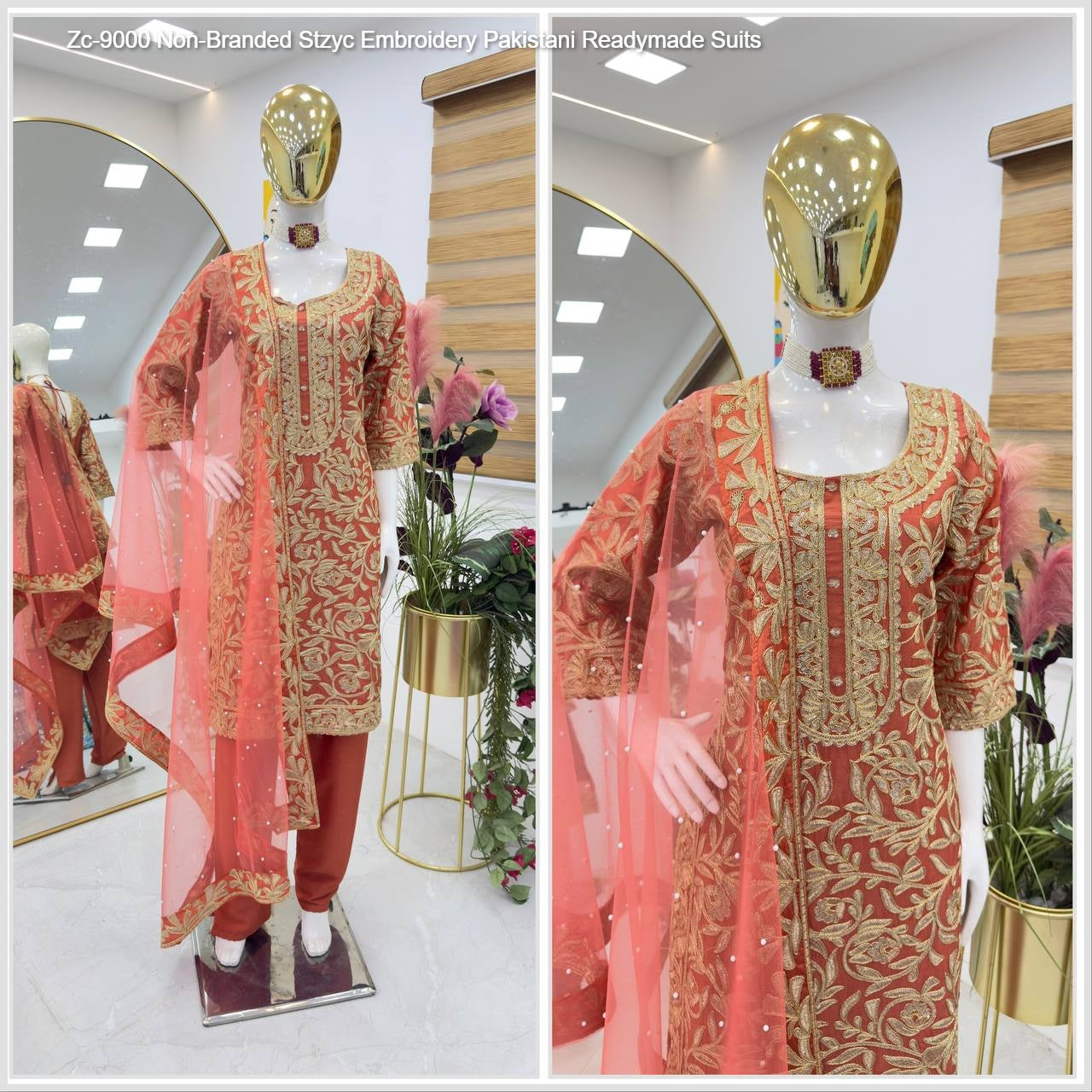 Zc-9000 Non-Branded Stzyc Embroidery Pakistani Readymade Suits