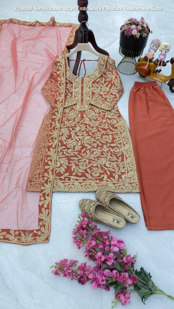 Zc-9000 Non-Branded Stzyc Embroidery Pakistani Readymade Suits