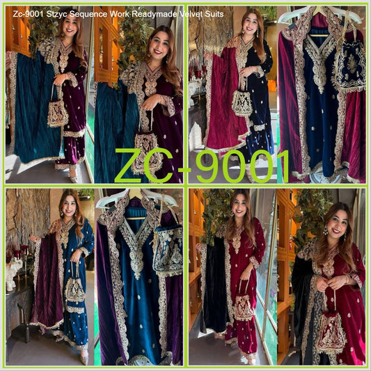 Zc-9001 Stzyc Sequence Work Readymade Velvet Suits