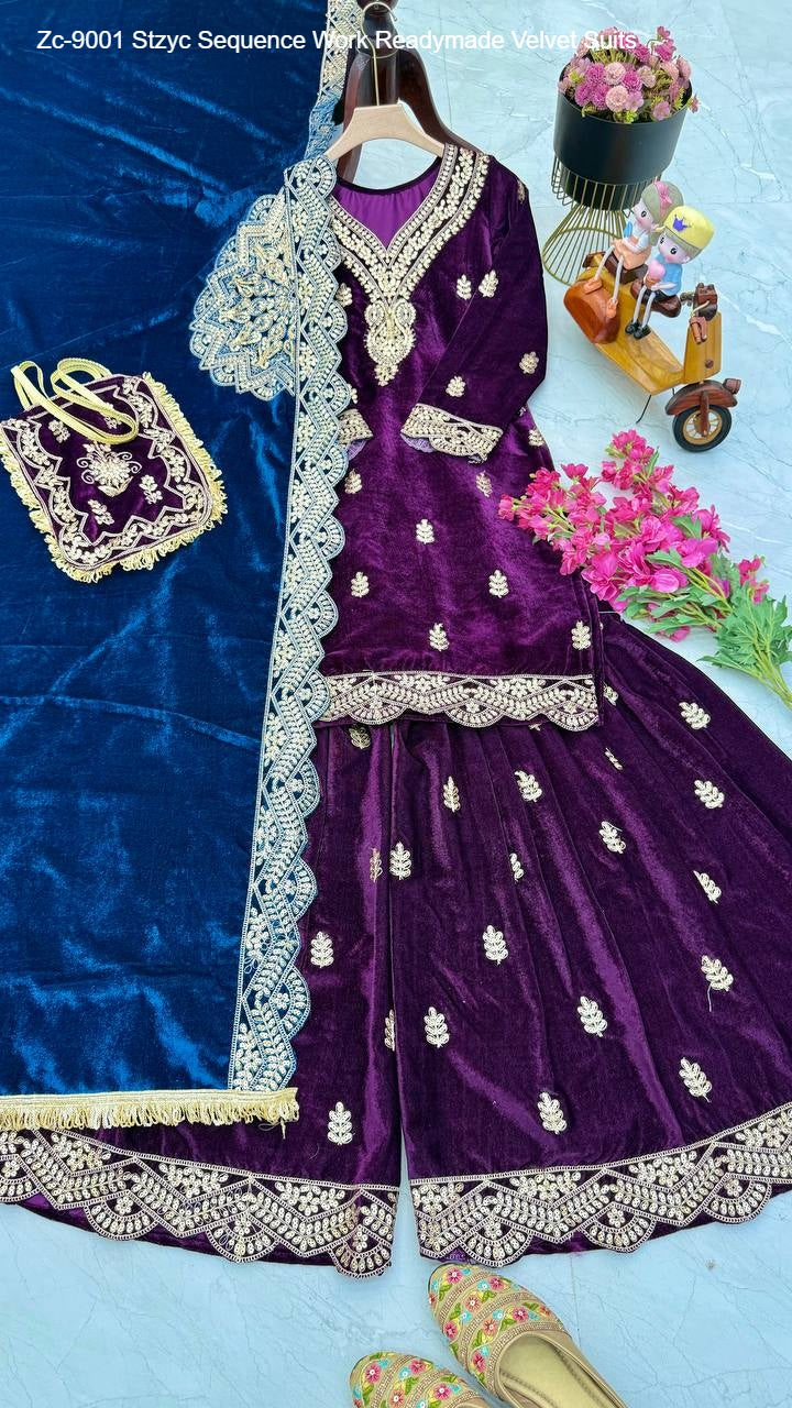 Zc-9001 Stzyc Sequence Work Readymade Velvet Suits