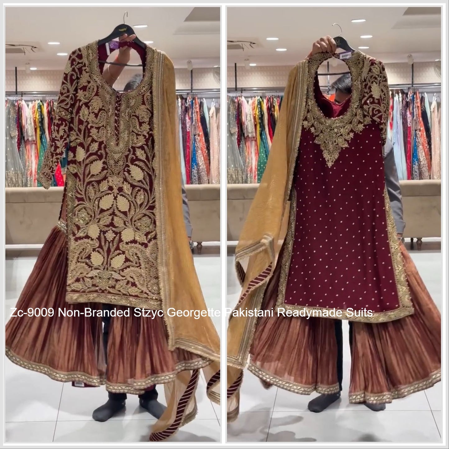 Zc-9009 Non-Branded Stzyc Georgette Pakistani Readymade Suits