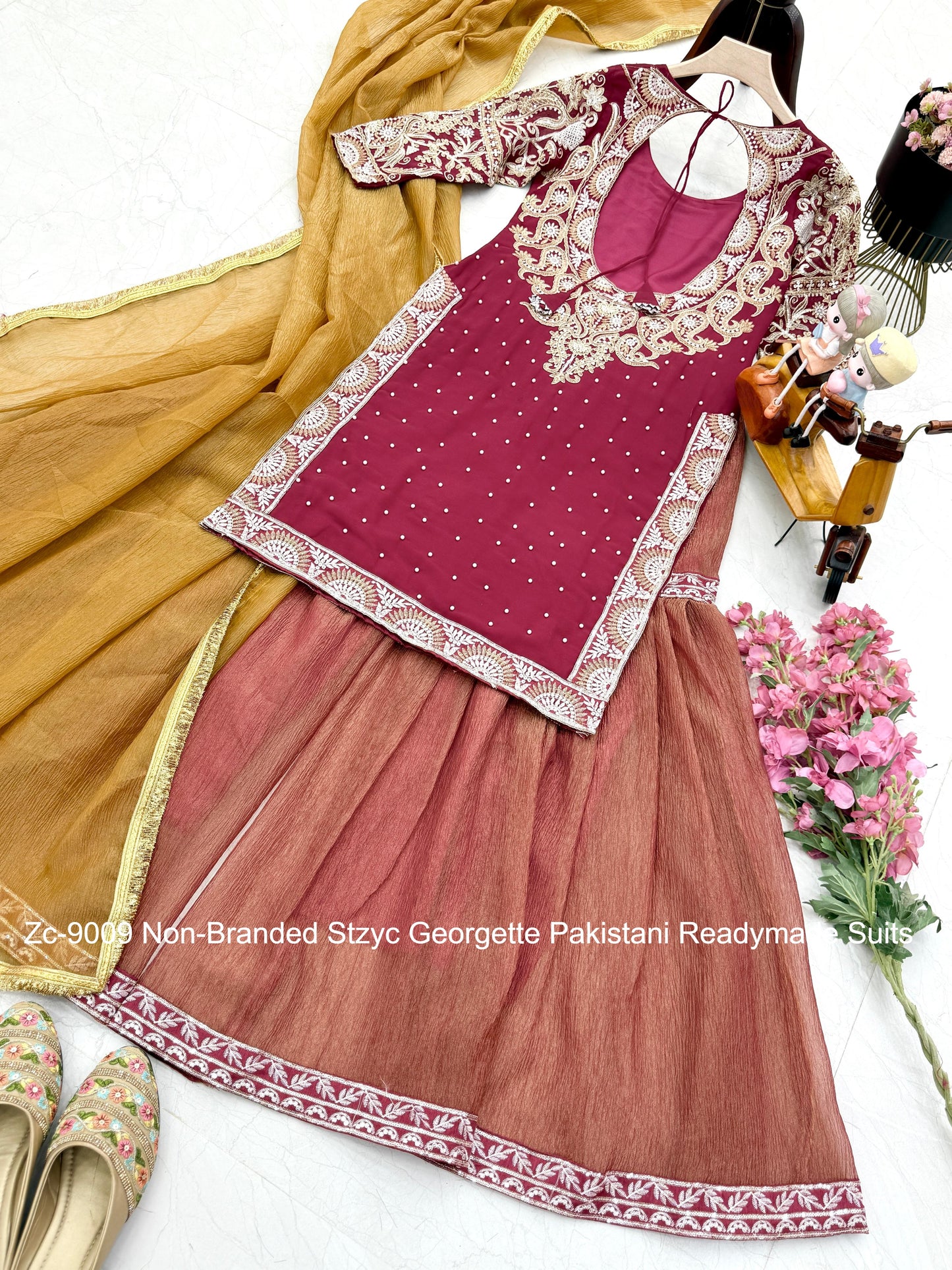Zc-9009 Non-Branded Stzyc Georgette Pakistani Readymade Suits