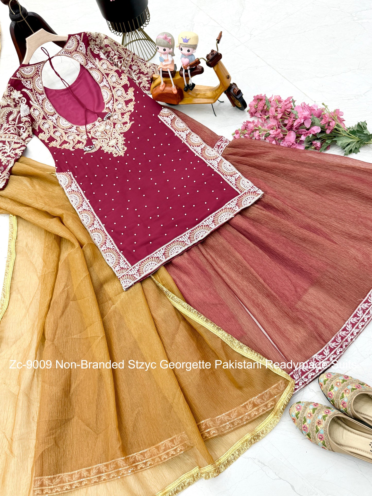 Zc-9009 Non-Branded Stzyc Georgette Pakistani Readymade Suits