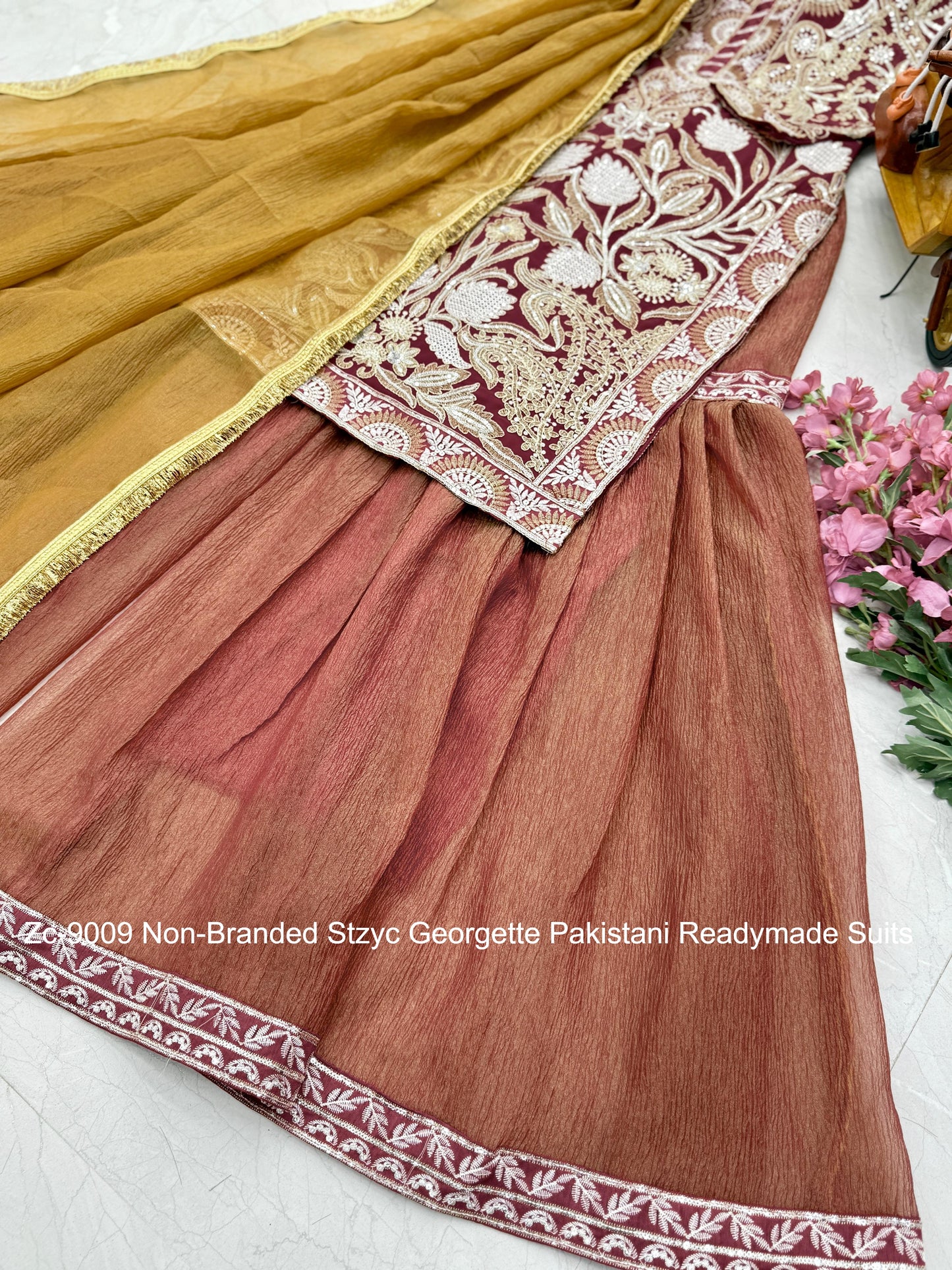 Zc-9009 Non-Branded Stzyc Georgette Pakistani Readymade Suits