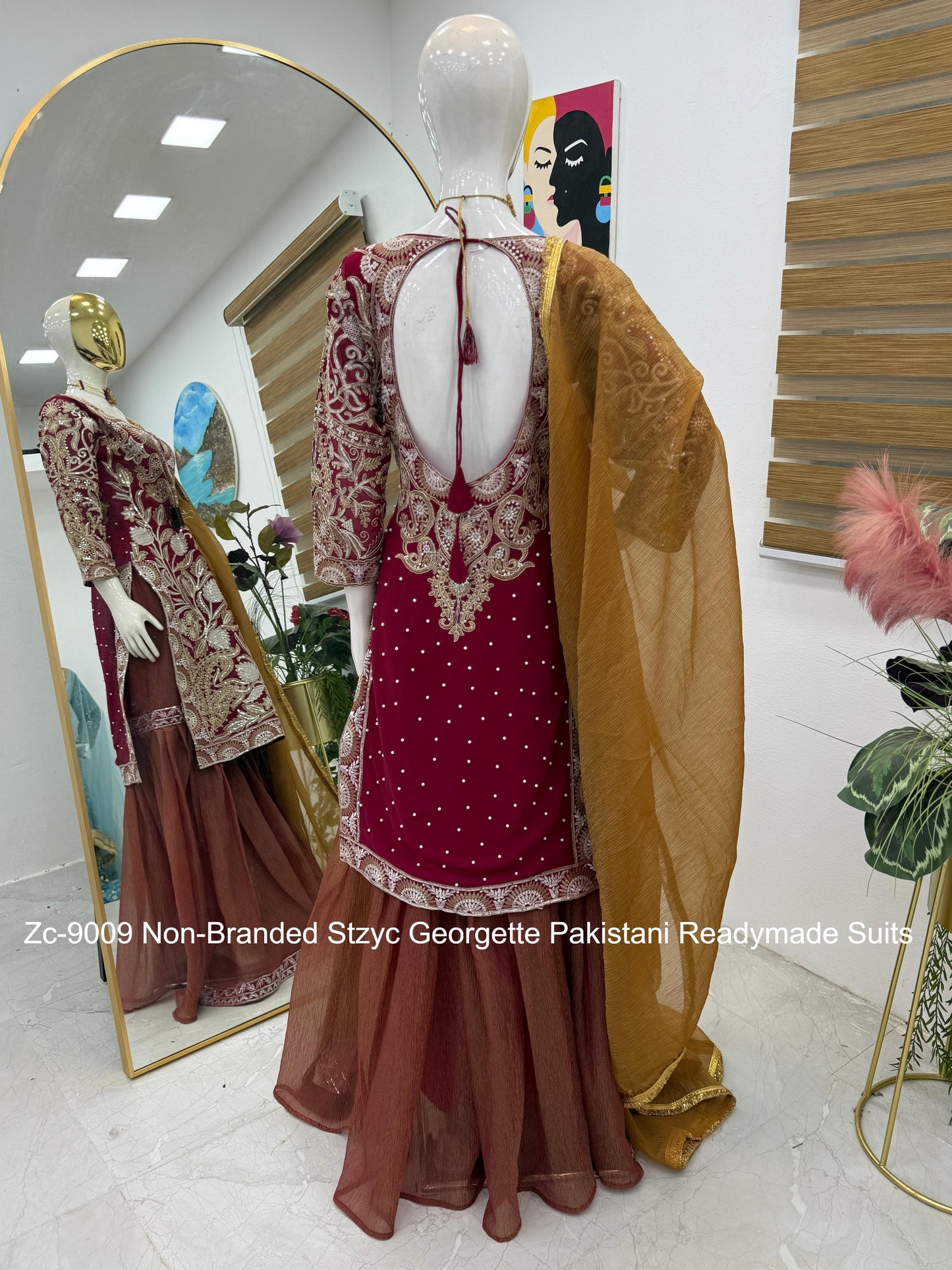 Zc-9009 Non-Branded Stzyc Georgette Pakistani Readymade Suits