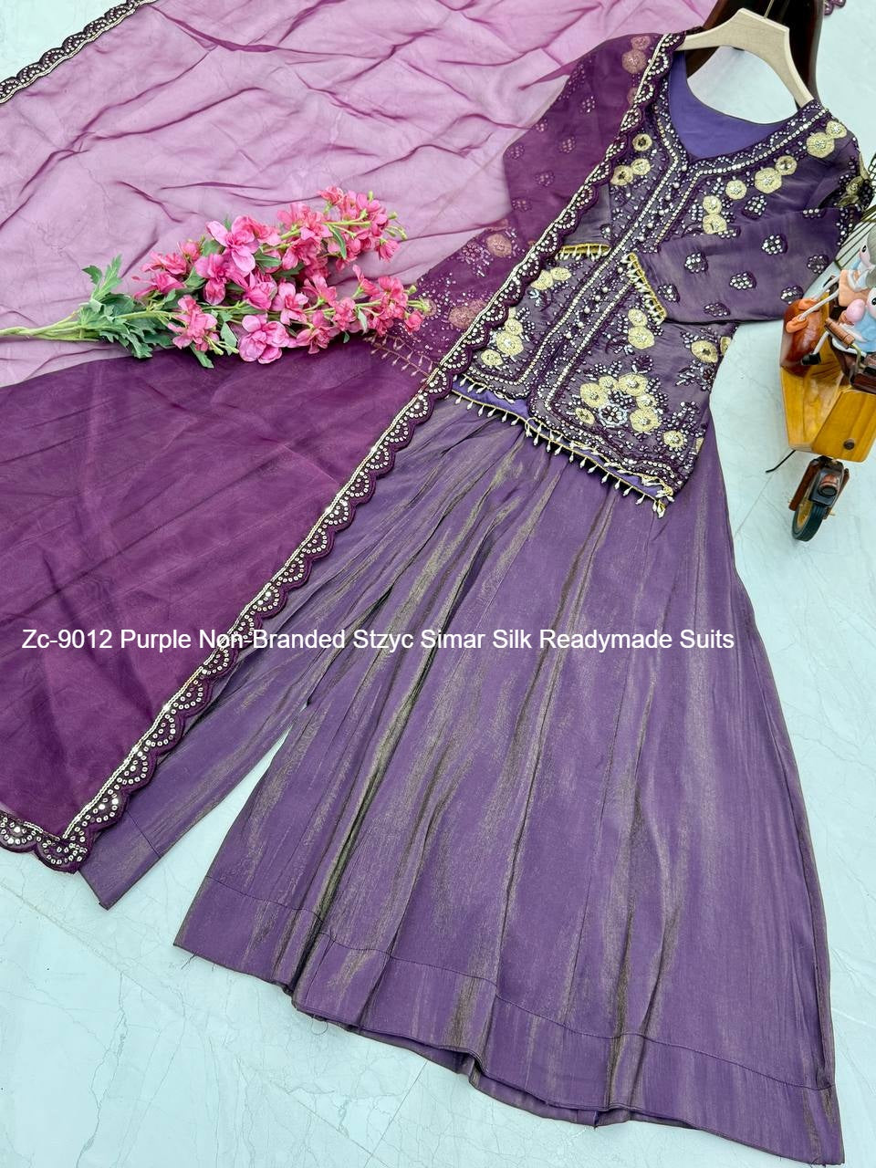 Zc-9012 Purple Non-Branded Stzyc Simar Silk Readymade Suits
