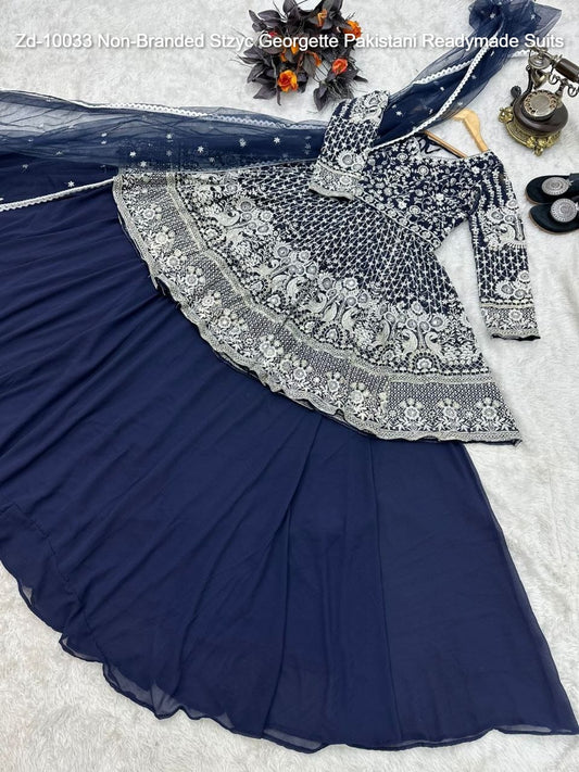 Zd-10033 Non-Branded Stzyc Georgette Pakistani Readymade Suits