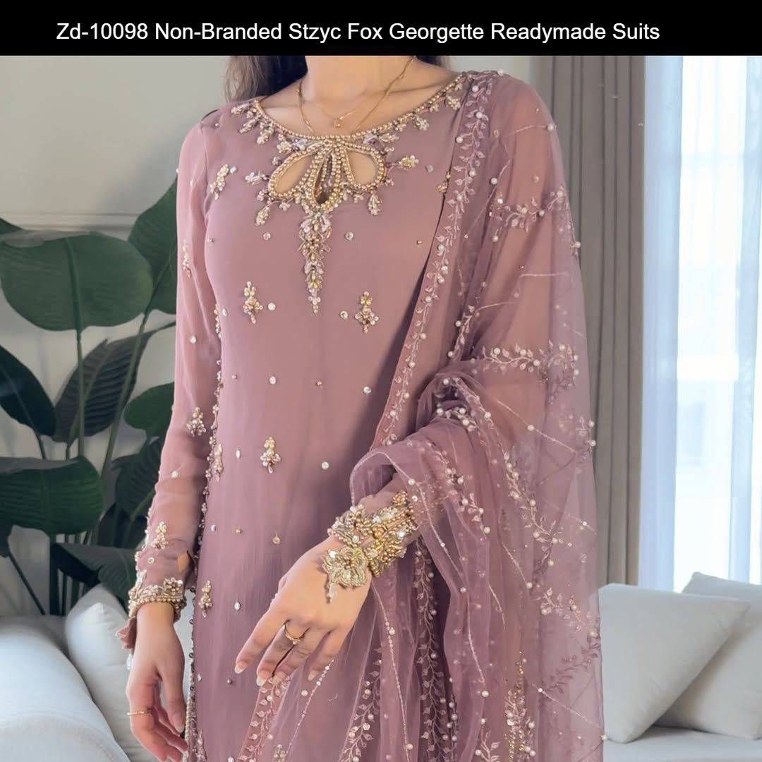 Zd-10098 Non-Branded Stzyc Fox Georgette Readymade Suits