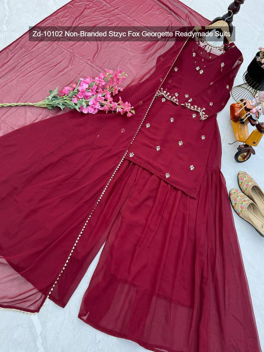 Zd-10102 Non-Branded Stzyc Fox Georgette Readymade Suits