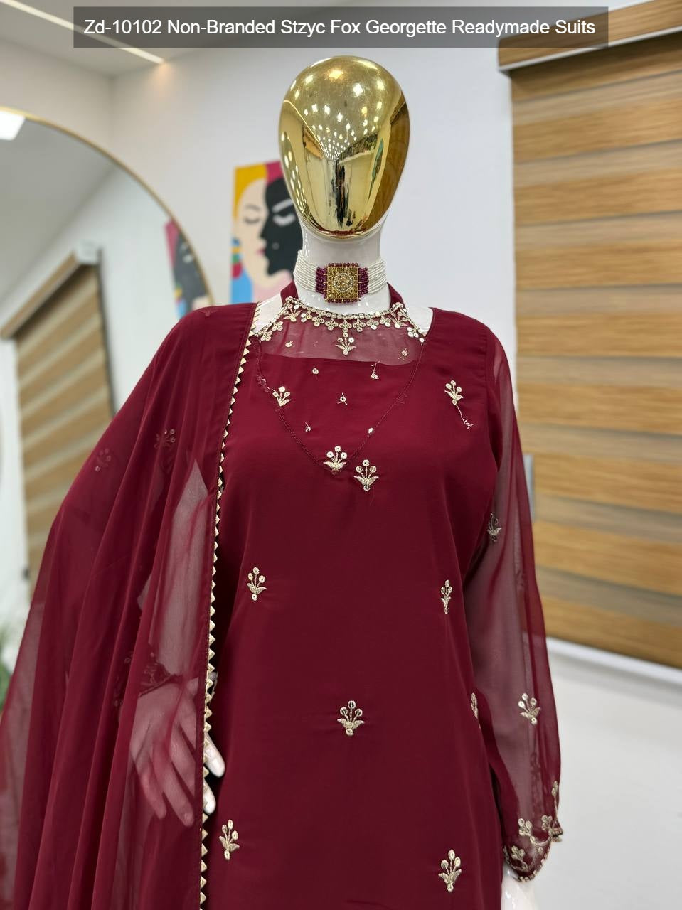 Zd-10102 Non-Branded Stzyc Fox Georgette Readymade Suits