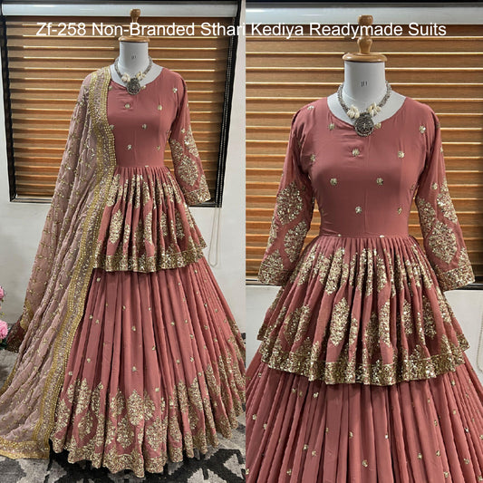 Zf-258 Non-Branded Sthari Kediya Readymade Suits