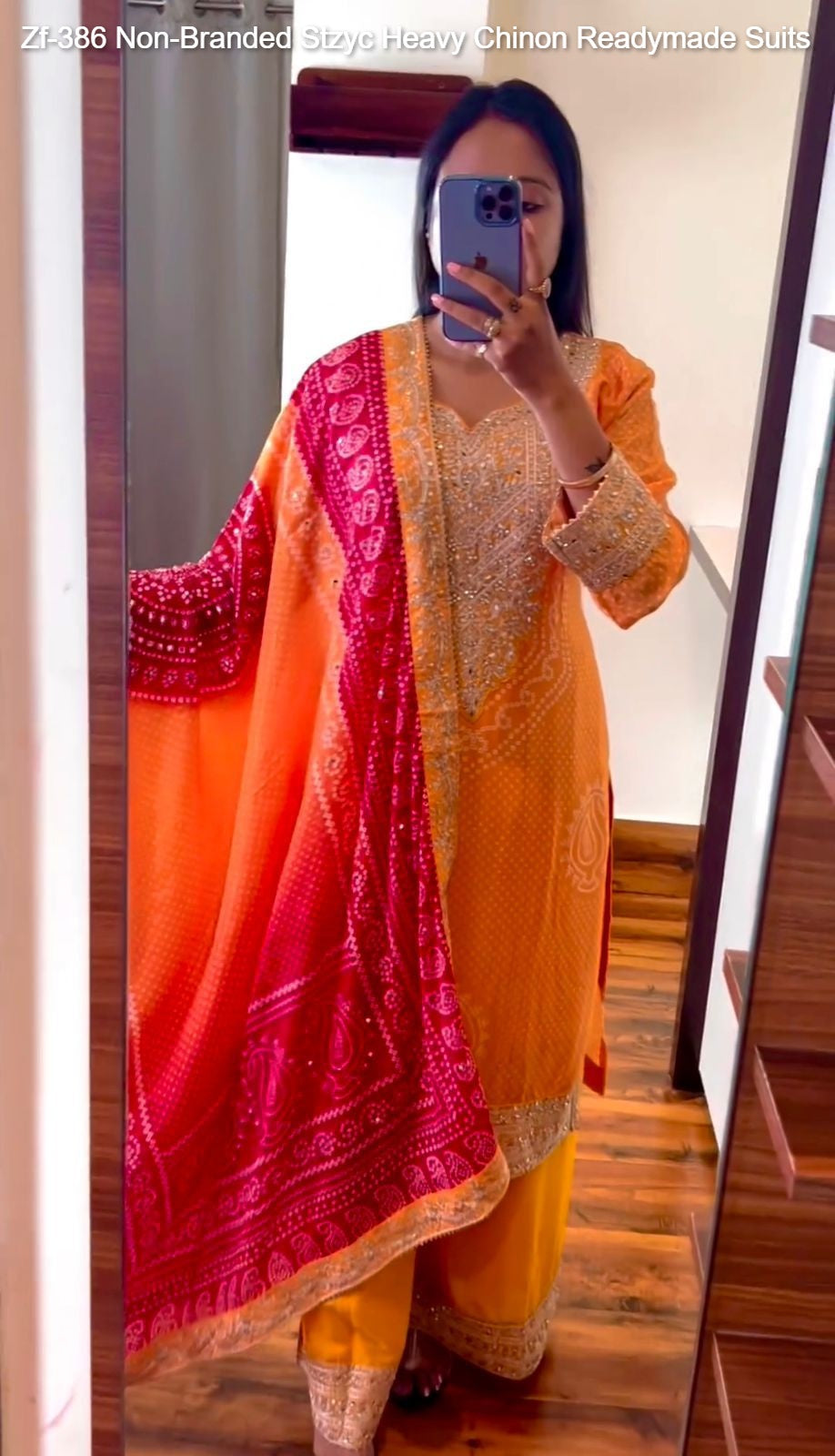 Zf-386 Non-Branded Stzyc Heavy Chinon Readymade Suits