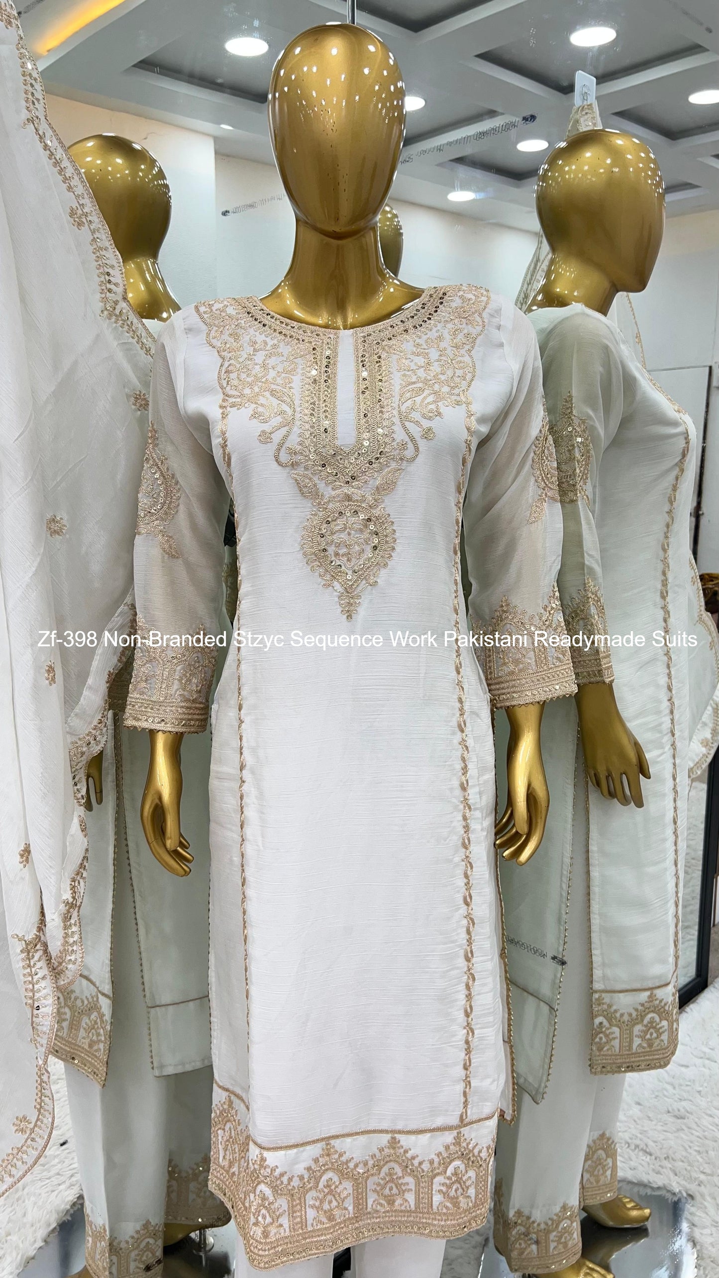 Zf-398 Non-Branded Stzyc Sequence Work Pakistani Readymade Suits