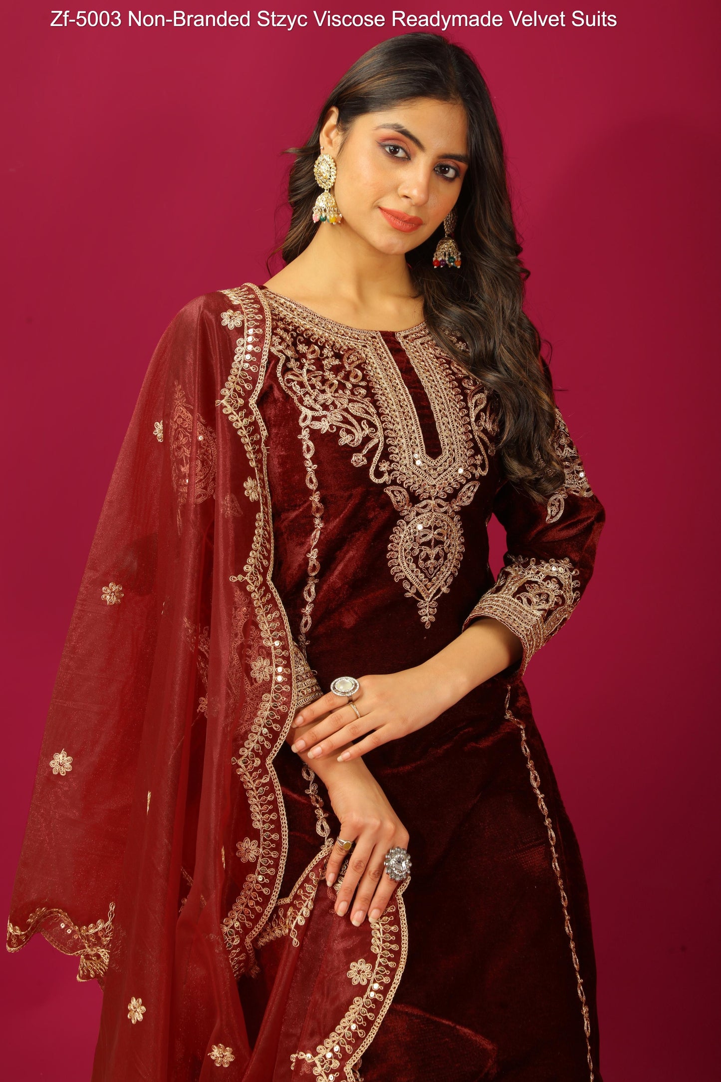 Zf-5003 Non-Branded Stzyc Viscose Readymade Velvet Suits