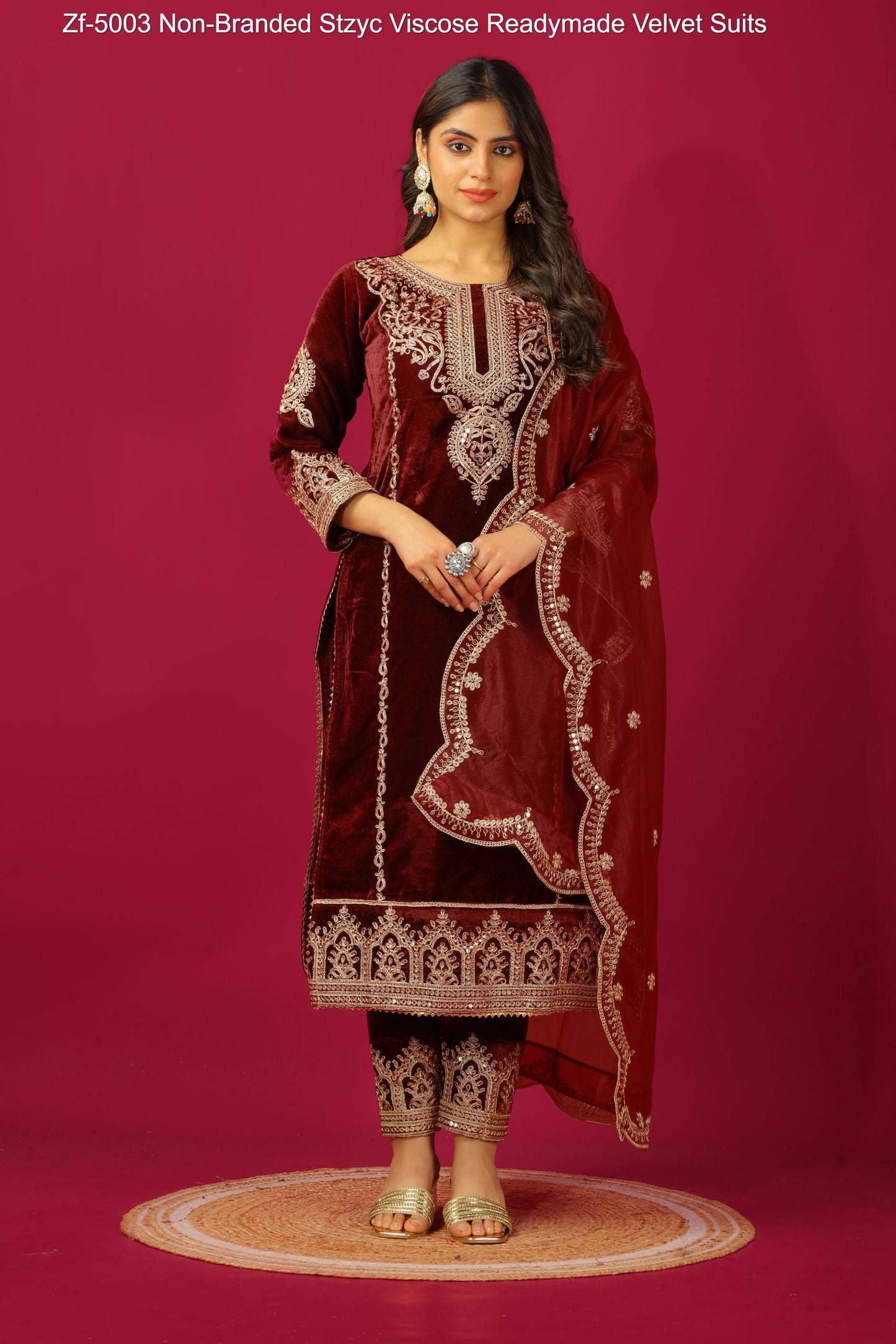 Zf-5003 Non-Branded Stzyc Viscose Readymade Velvet Suits