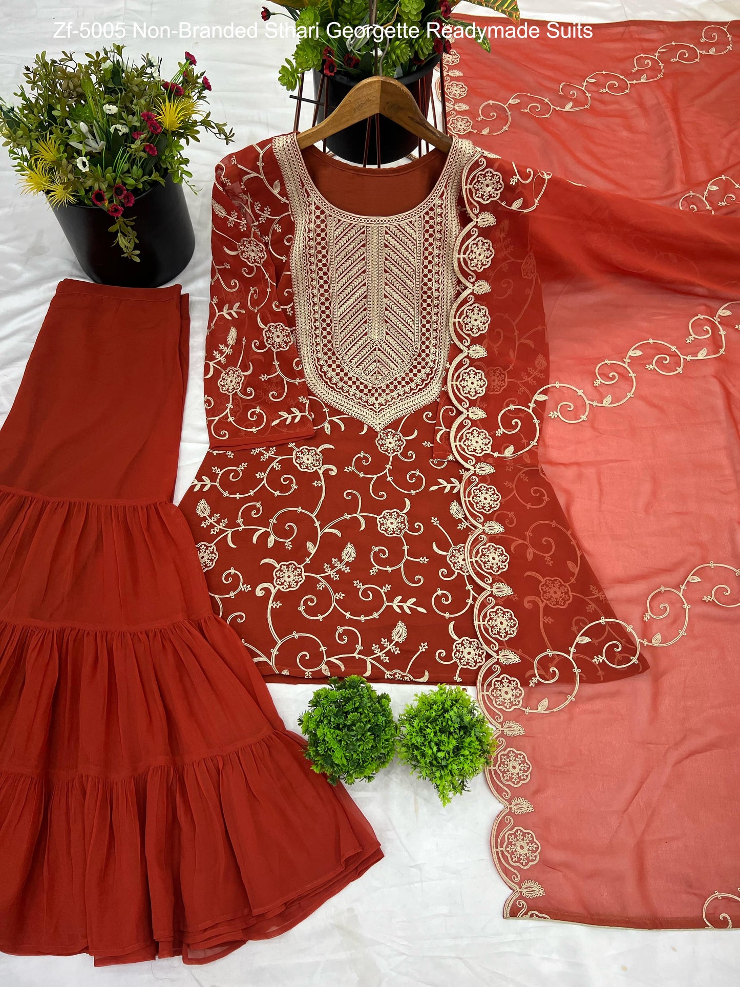 Zf-5005 Non-Branded Sthari Georgette Readymade Suits