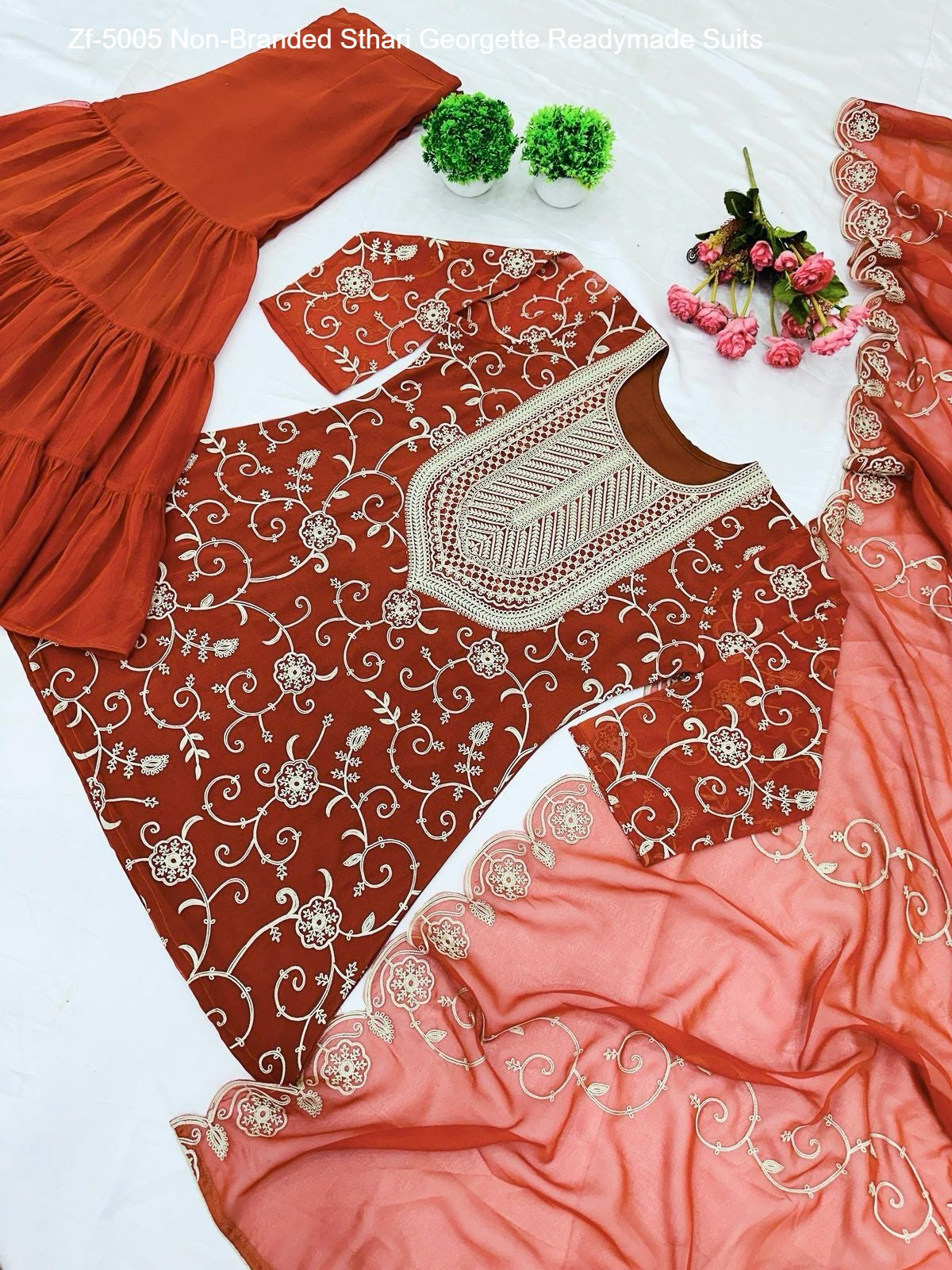 Zf-5005 Non-Branded Sthari Georgette Readymade Suits