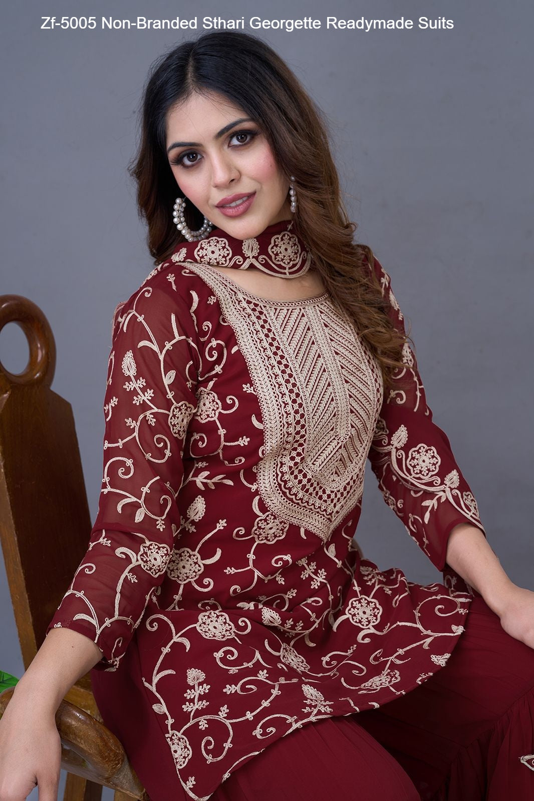 Zf-5005 Non-Branded Sthari Georgette Readymade Suits