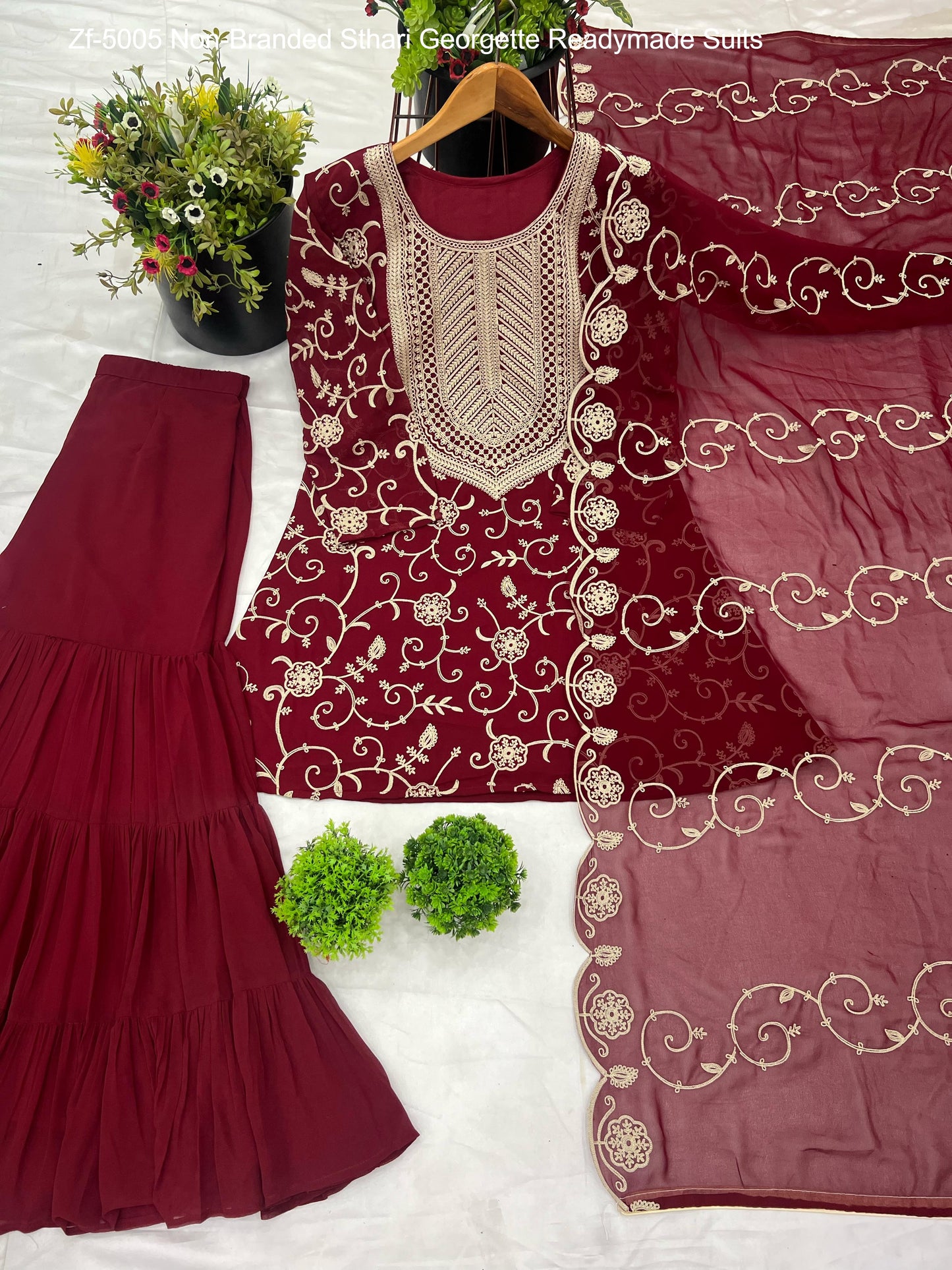 Zf-5005 Non-Branded Sthari Georgette Readymade Suits