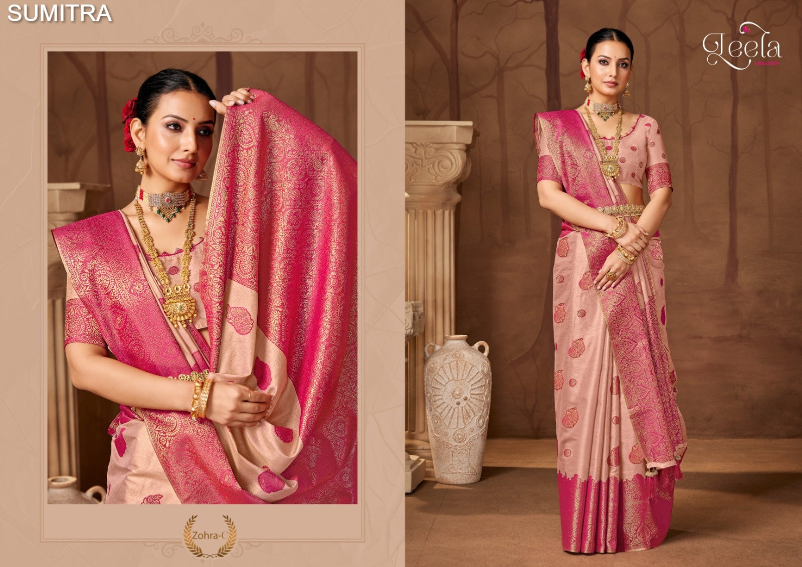 Zohra-C Leela Sumitra Dyed Sarees