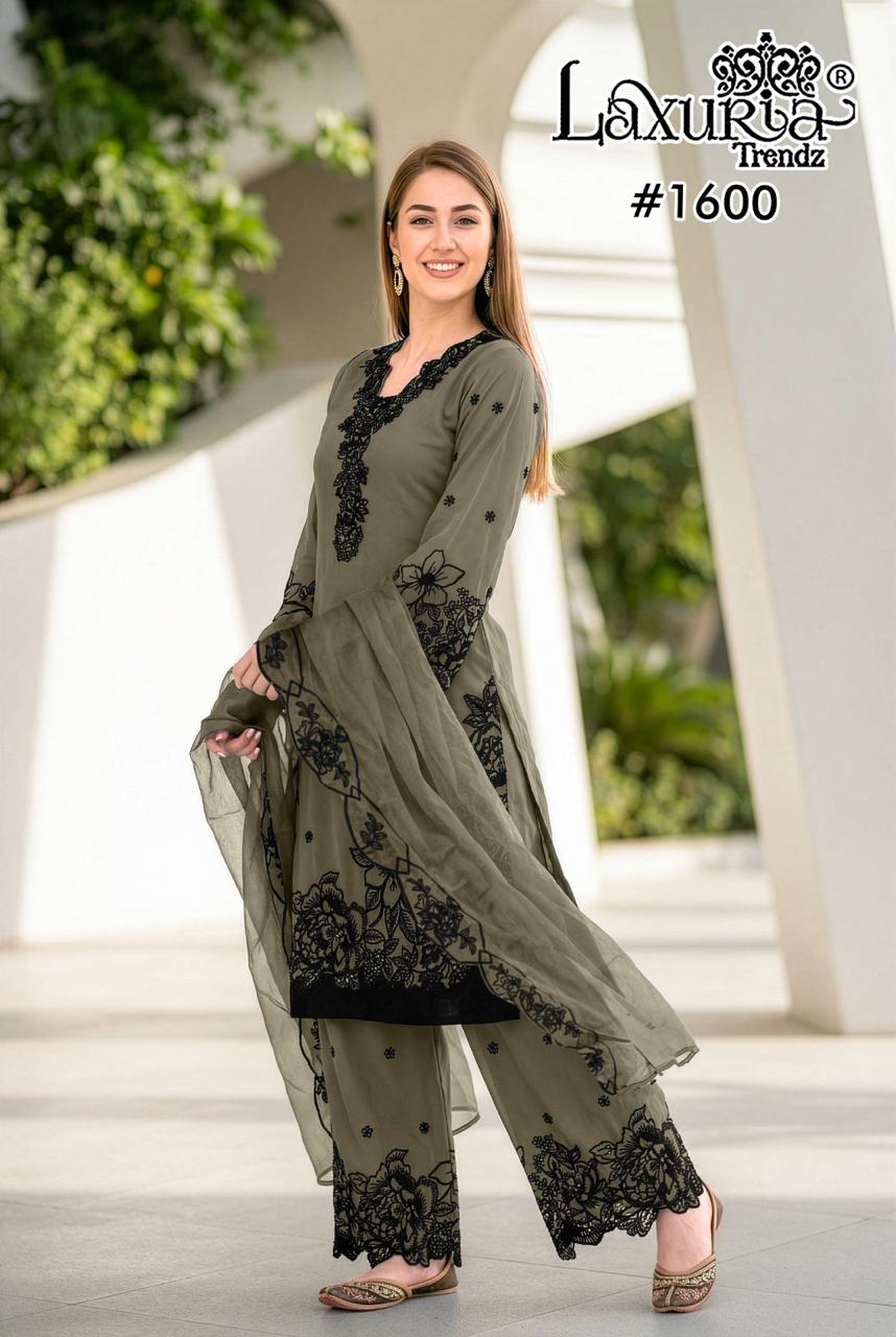 1600 Colours Laxuria Trendz Fox Georgette Pakistani Readymade Suits