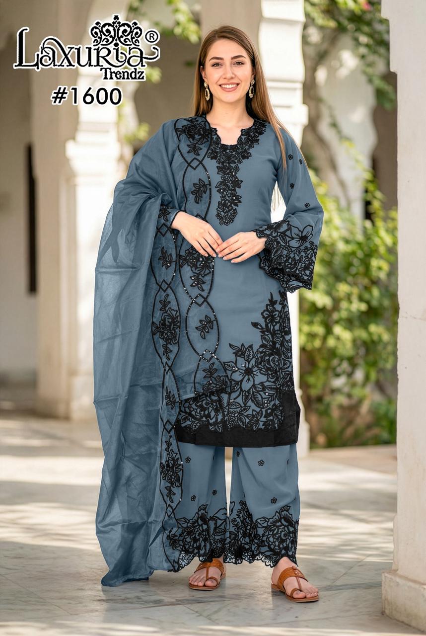 1600 Colours Laxuria Trendz Fox Georgette Pakistani Readymade Suits