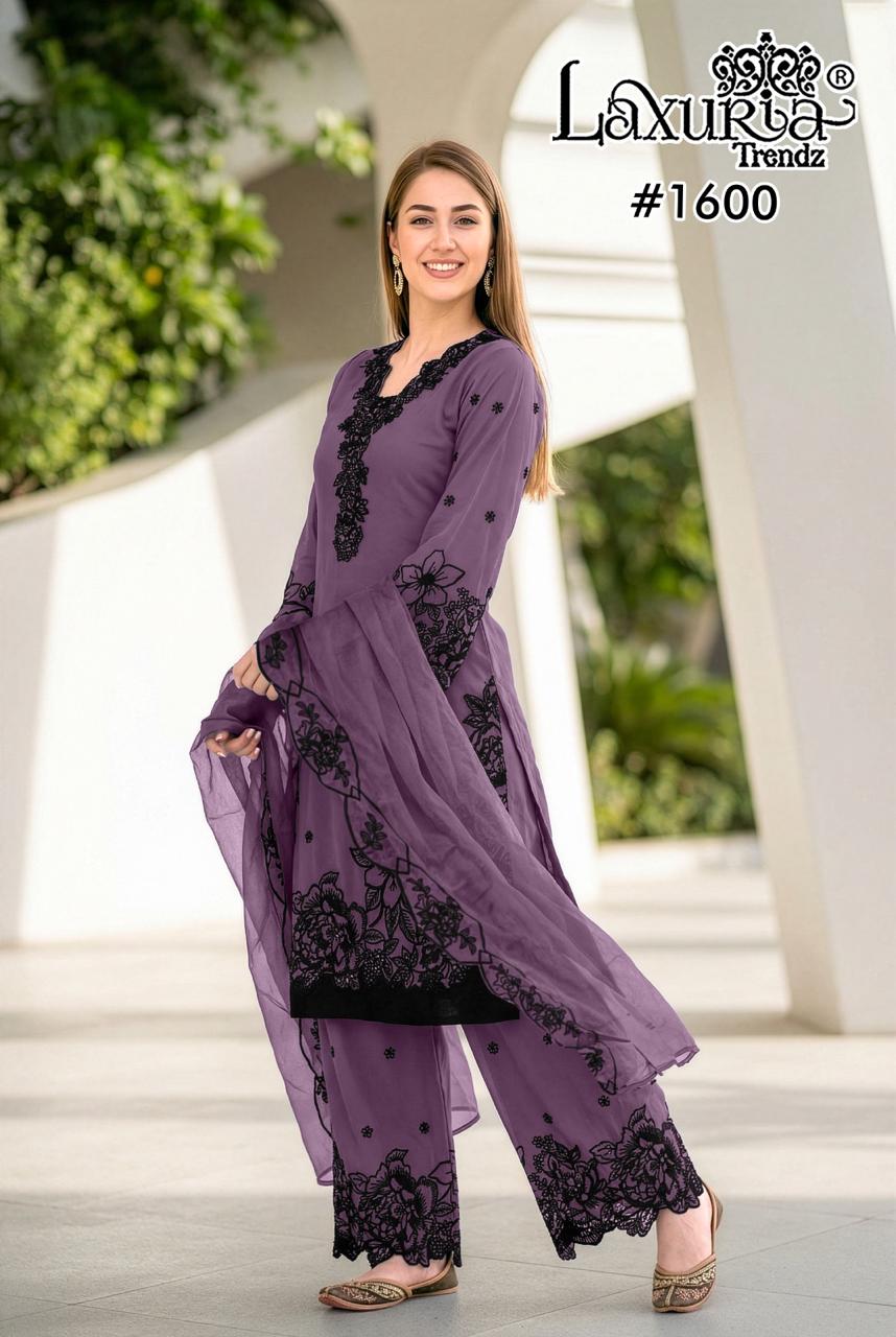 1600 Colours Laxuria Trendz Fox Georgette Pakistani Readymade Suits