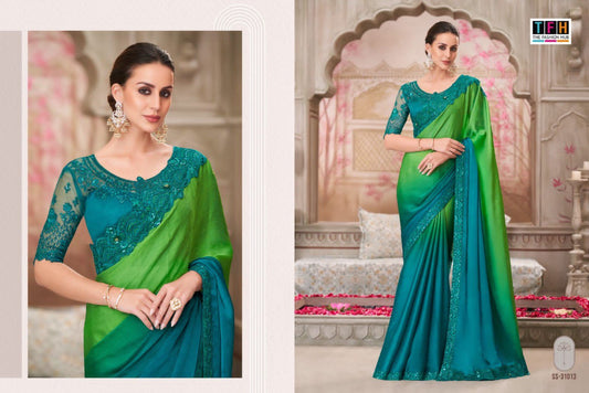 31013 Silver Screen 21 Edition Tfh Sartin Silk Sarees