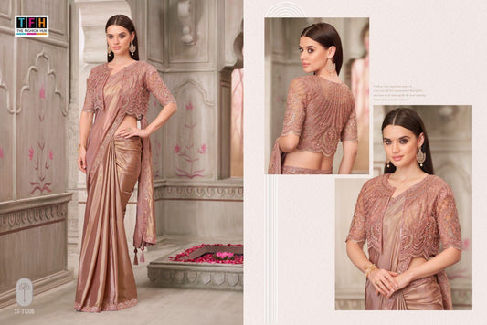 31006 Silver Screen 21 Edition Tfh Sartin Silk Sarees