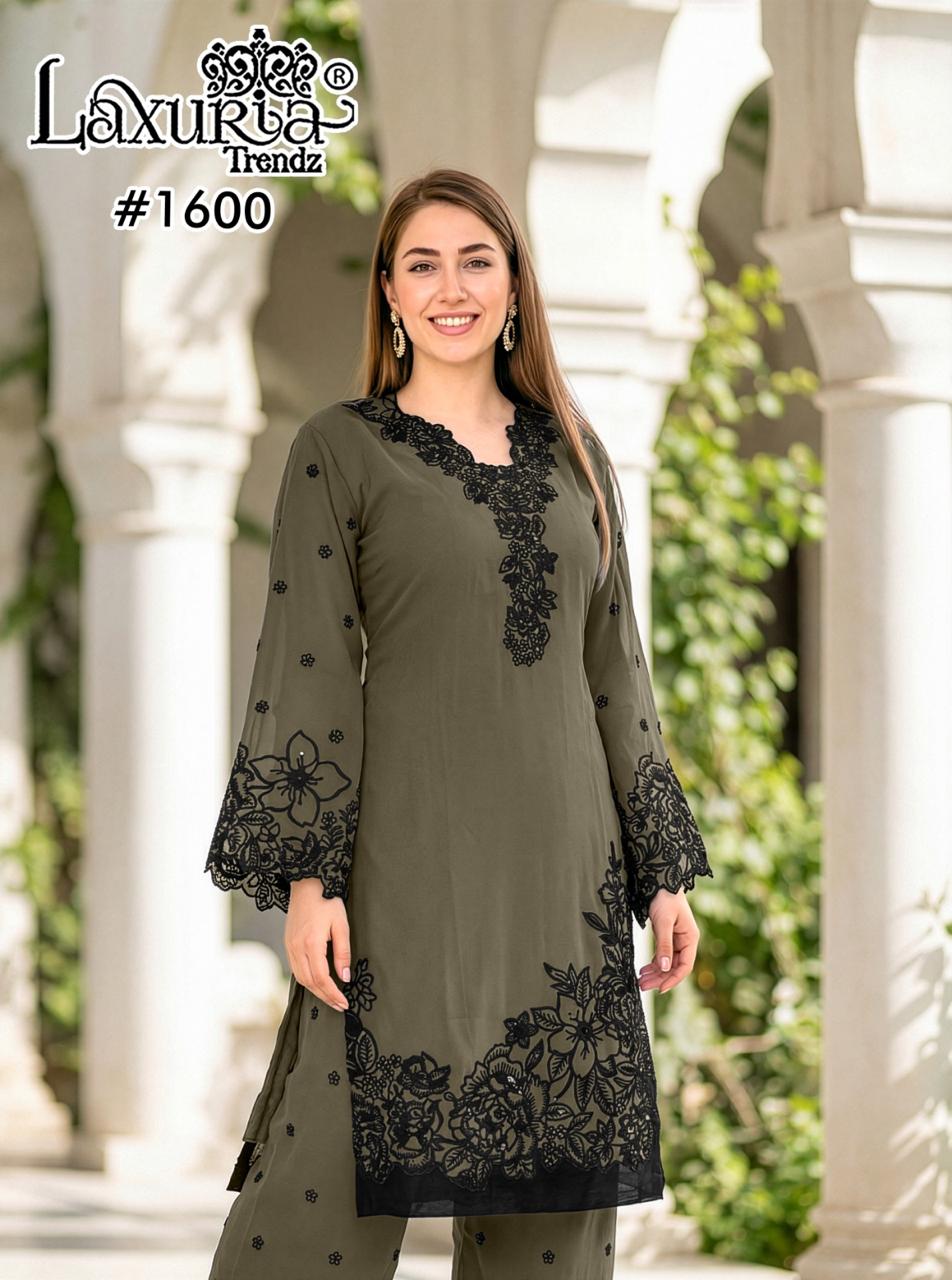 1600 Colours Laxuria Trendz Fox Georgette Pakistani Readymade Suits