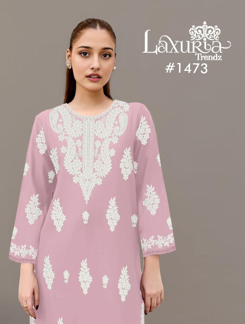 1473 Pink Laxuria Trendz Faux Georgette Pakistani Readymade Suits