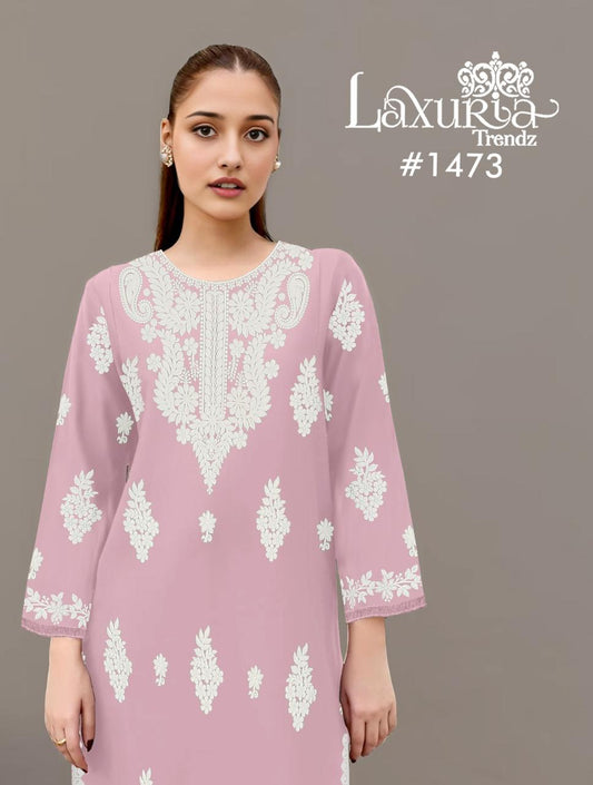 1473 Pink Laxuria Trendz Faux Georgette Pakistani Readymade Suits