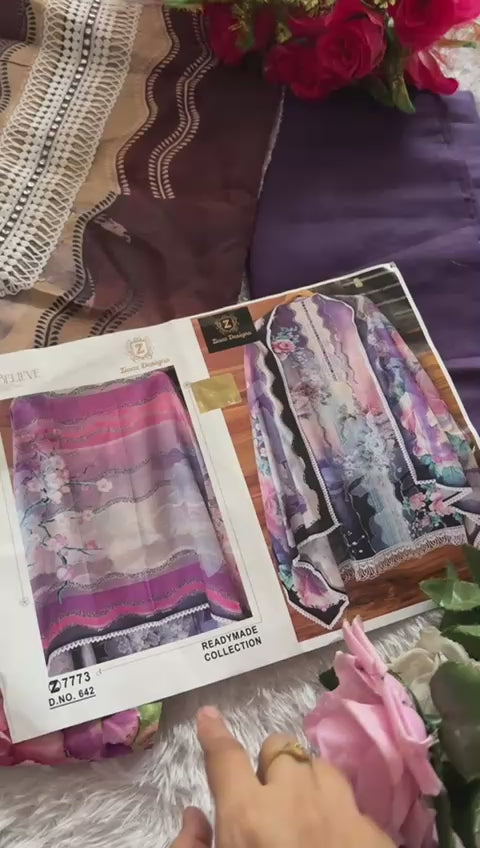 642 Ziaaz Designs Muslin Pakistani Salwar Suits