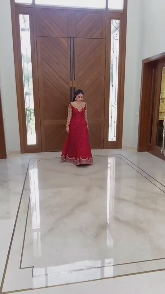 Nf6019 Vmk. Embroidery Gown Dupatta Set