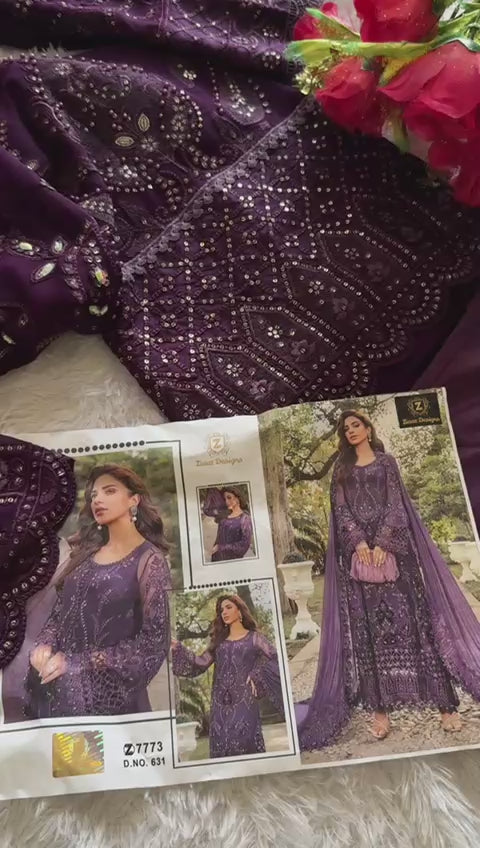 631 Ziaaz Designs Handwork Pakistani Salwar Suits