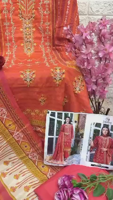 1109 Aasha Designer Pure Lawn Pakistani Salwar Suits