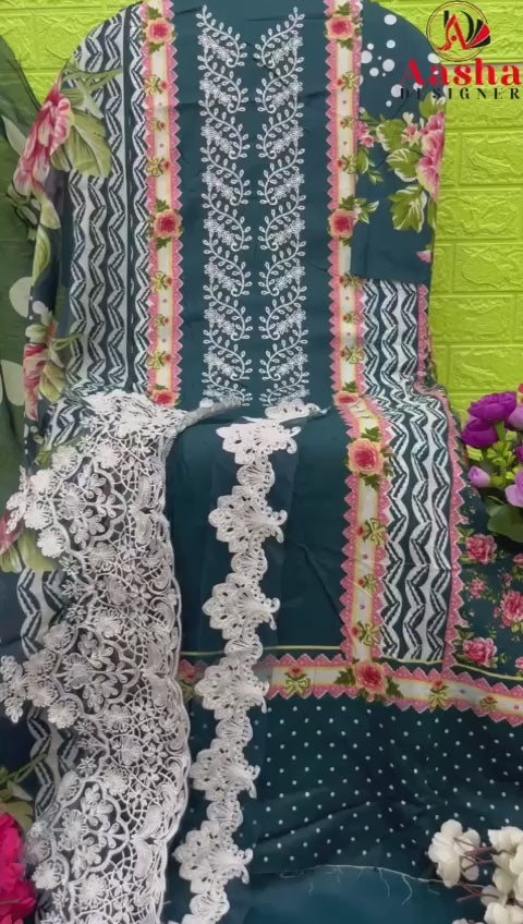 1126-C Aasha Designer Embroidery Pakistani Patch Suits