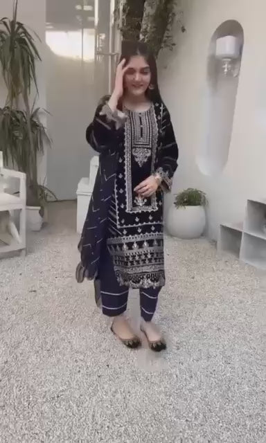 1580 Navy Blue Pavitra Sharma Viscose Pakistani Readymade Suits